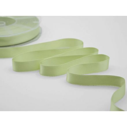 Lime green double satin ribbon 16 mm